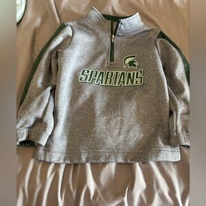Rivalry Threads Gray and Green Spartans Hoodie